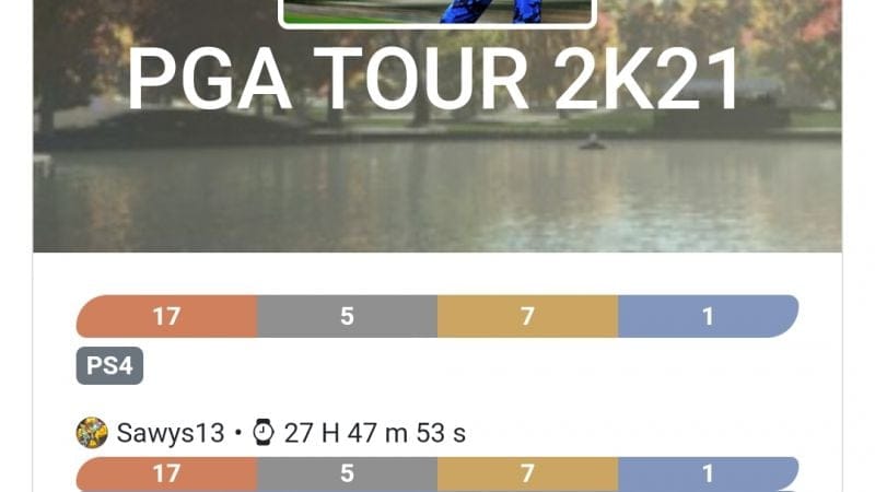 Platine 317 - PGA Tour 2K21 ps4 en 28h