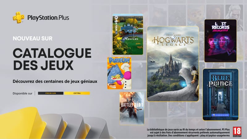 Catalogue des jeux PlayStation Plus pour avril : Hogwarts Legacy : L’Héritage de Poudlard, Blue Prince, Lost Records: Bloom & Rage Tape 2 et bien d’autres