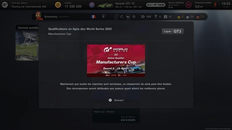 Mes résultats des qualifs online des GTWS Manufacturers Cup 2025 series sont là!