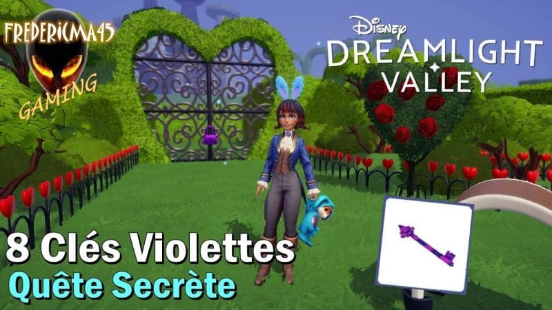 Disney Dreamlight Valley [FR] Quête Secrète des 8 Clés Violettes - ALICE au Pays des Merveilles