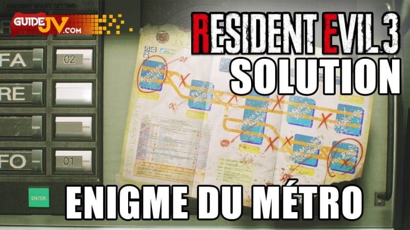 RESIDENT EVIL 3 - SOLUTION DE L'ÉNIGME DE LA SALLE DE CONTRÔLE DU MÉTRO Kite Bros Railway Route Map