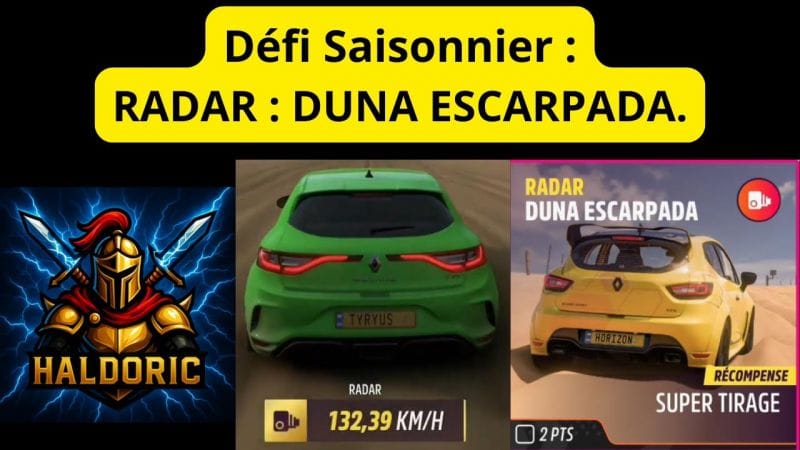 Défi Saisonnier RADAR : DUNA ESCARPADA. (DLC 2, Aventure de rallye) Forza Horizon 5 (FH5)