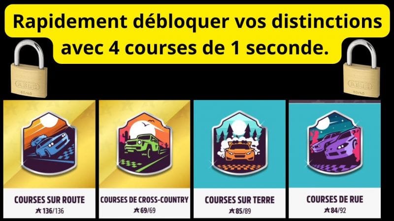 Rapidement débloquer vos distinctions avec 4 courses de 1 seconde. #forzahorizon5 #fh5 #ps5
