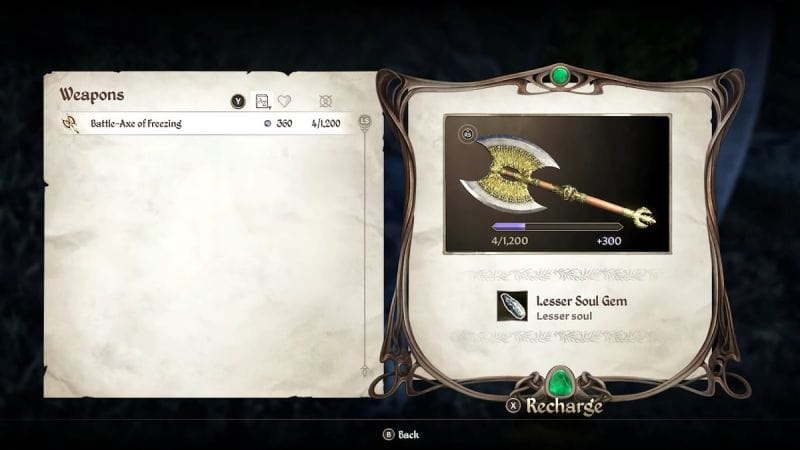 Oblivion : comment recharger ses armes magiques ?