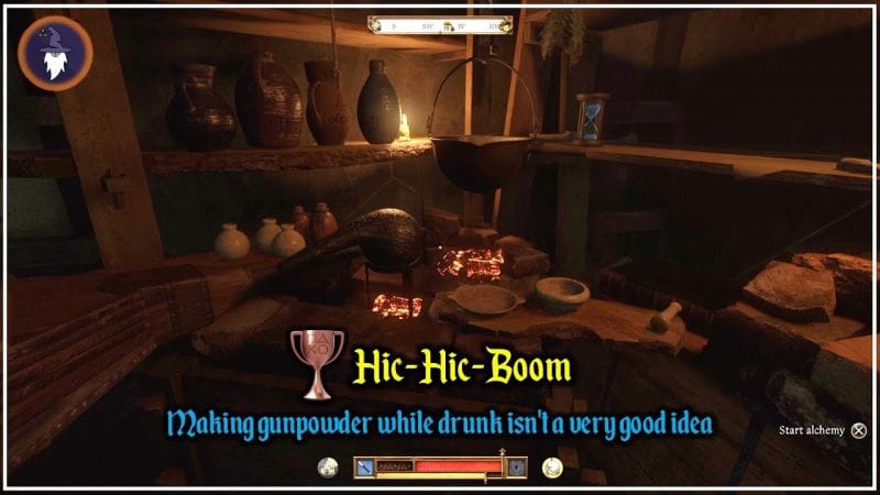 KINGDOM COME DELIVERANCE 2 | TROPHY - HIC-HIC-BOOM [Making gunpowder while drunk isn't a good idea]