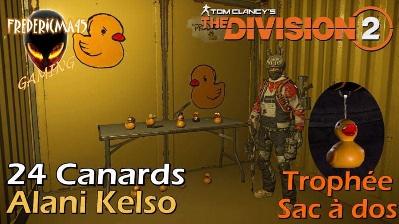 THE DIVISION 2 : 24 Canards d'Alani Kelso Roosevelt Island - Localisation - Trophée sac à dos Canard