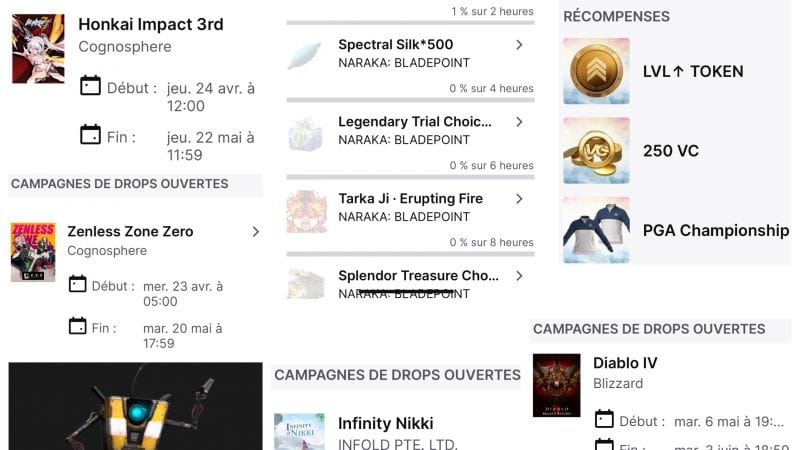 Twitchs drops à la chaine zzz dernier jour aujourd’hui