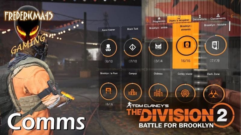 The Division 2 : Comms - Brooklyn Ennemis 16/16 Localisation / DLC Battle for Brooklyn