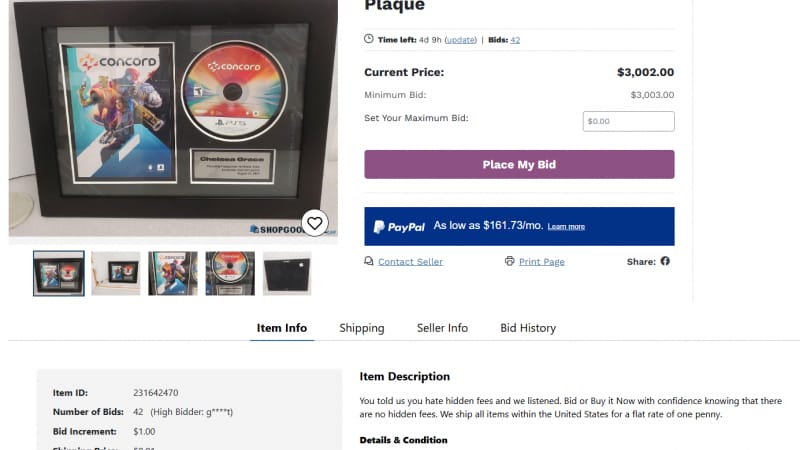 Concord Une plaque vendue aux enchères pour plus de 3 000 dollars