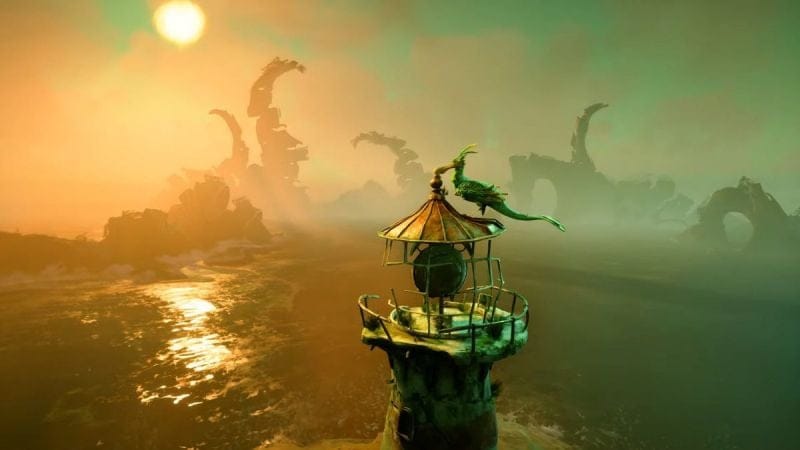 Keeper : le prochain jeu de Double Fine vous fait contrôler un phare ambulant piloté par un oiseau déglingo