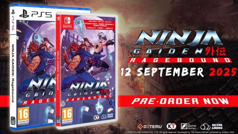 GEEKNPLAY - Ninja Gaiden : Ragebound - En édition physique dès le 12 septembre 2025 sur PS5 et Switch, avec une édition collector épique !
