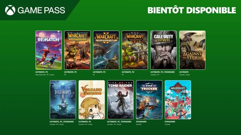 Xbox Game Pass : Rematch, Warcraft, Tomb Raider et autres surprises pour la deuxième salve de juin
