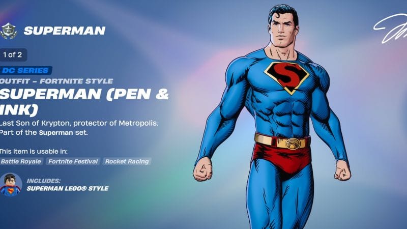 Superman a droit à une incarnation classique en dessin animé dans Fortnite