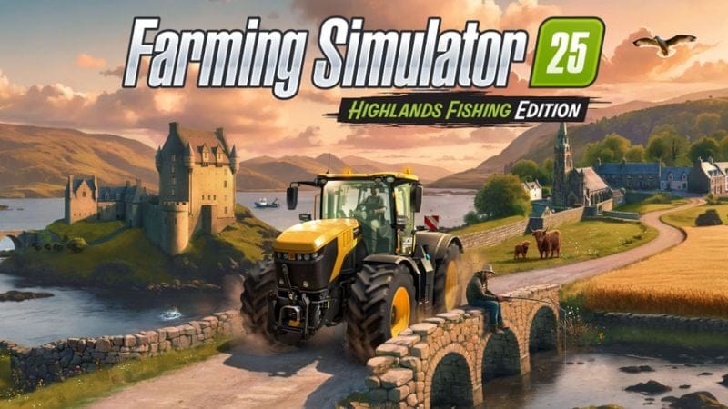 Farming Simulator 25 part à la pêche dans le DLC Highlands Fishing