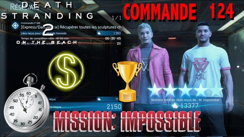 Commande 124 moins 45min &  niveau maximal M IMPOSSIBLE  - DEATH STRANDING 2 ON THE BEACH