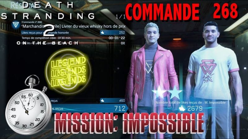 Commande 268 - Livrer le Wisky en moins 1Min30  M. IMPOSSIBLE  - DEATH STRANDING 2 ON THE BEACH