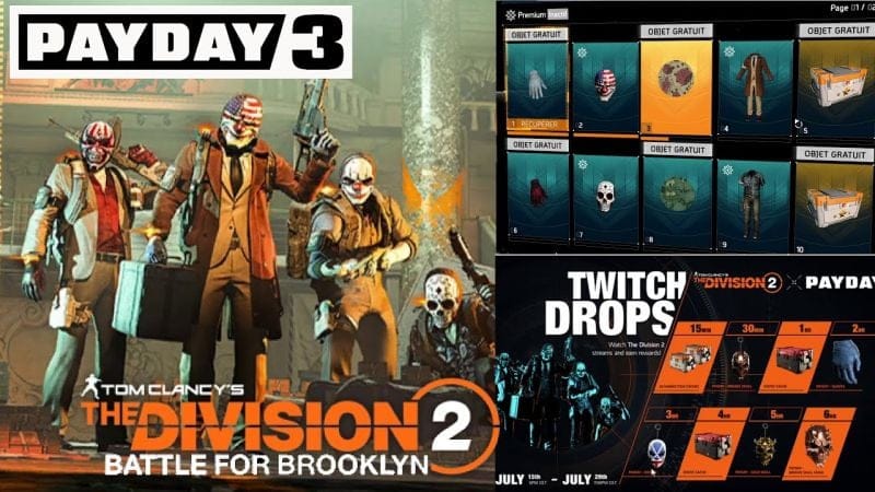 THE DIVISION 2 ÉVÉNEMENT PAYDAY - Récompense gratuite - Payante Comment les débloquer
