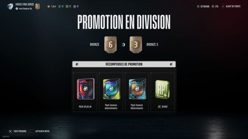 UFL nouvelle saison drops récompenses