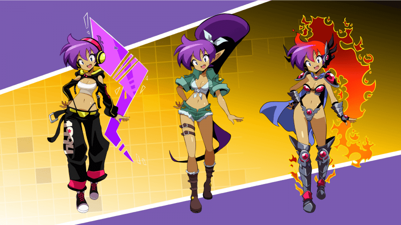Les nouveaux costumes de Shantae dévoilés dans Shantae Advance: Risky Revolution.