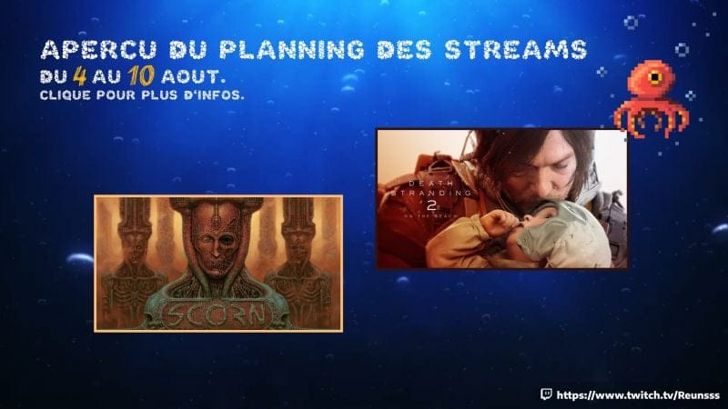 Planning de stream du 4 au 10 aout !