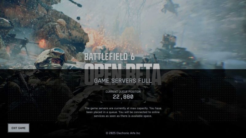 Prenez place dans l'énorme file d'attente de la beta Battlefield 6 à quelques heures du lancement