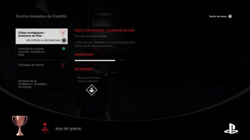 Jeux de guerre – Trophée bronze