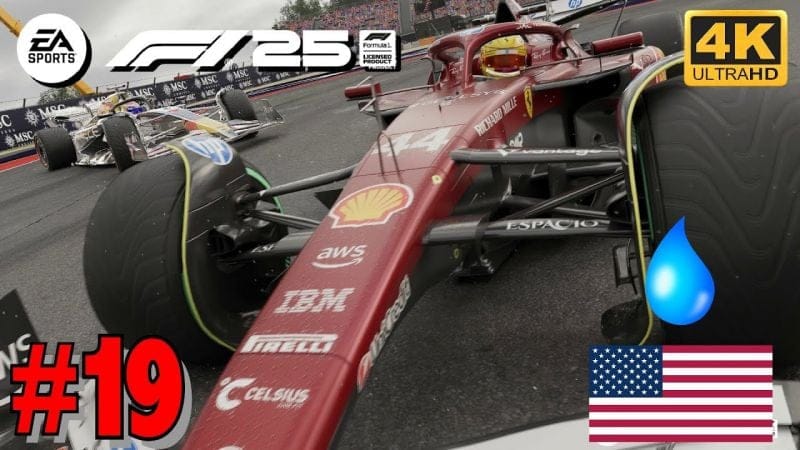 F1 25 Mode Carrière - GRAND PRIX DES AMÉRIQUES - HAMILTON FERRARI 4K Ultra 60fps