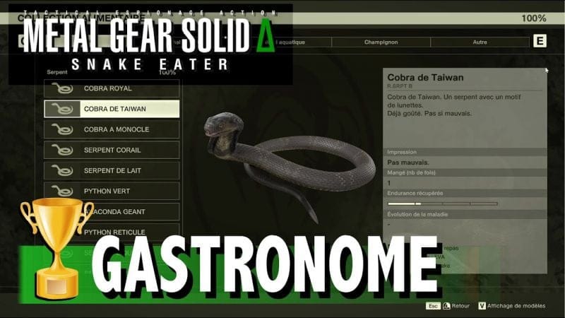 GASTRONOME - Où trouver tous pour 100% Collection Alimentaire TROPHÉE  GEAR SOLID DELTA SNAKE EATER