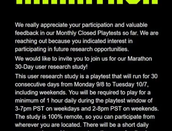 Bungie offre 500 $ aux joueurs qui testent Marathon pendant 30 jours