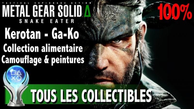 Tous les Collectibles TROPHÉE / SUCCÈS DU JEU COMPLET METAL GEAR SOLID DELTA SNAKE EATER