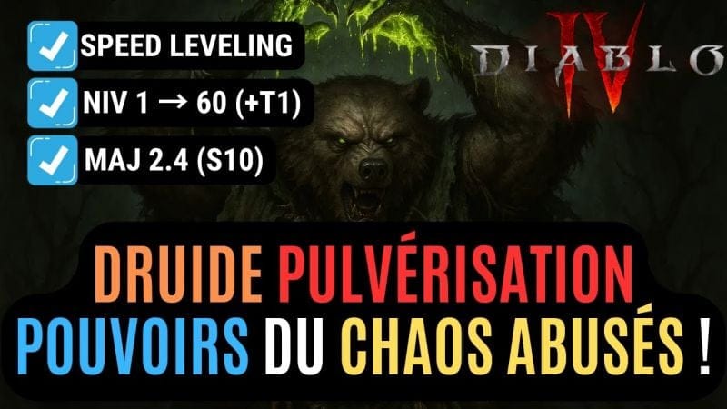 Le Build Du Druide Pulvérisation Speed Leveling 1 à 60 En Saison 10 Pour Diablo 4 (V2) !