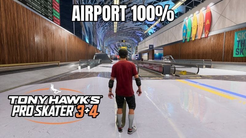 Tony Hawk's Pro Skater 3+4: Airport Walkthrough - All Park Goals and Collectibles