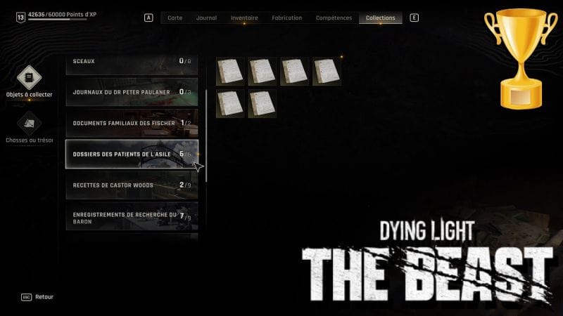 TOUS LES DOSSIERS DES PATIENTS DE L'ASILE 6 - DYING LIGHT THE BEAST