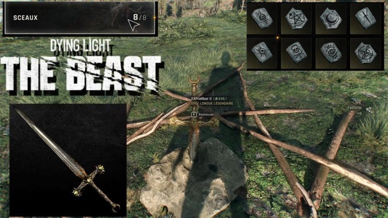 OÙ TROUVER Tous les SCEAUX x8 et l'Épée LÉGENDAIRE EXPcalibur II - DYING LIGHT THE BEAST