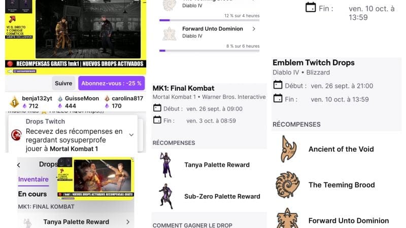 Nouveaux twitchs Drops attention certains bien cachés