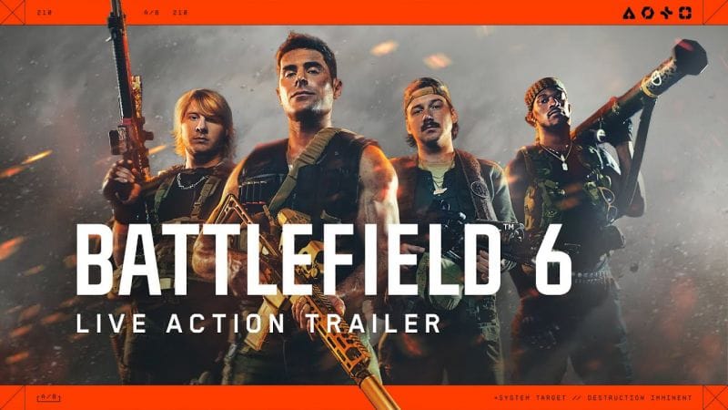 Avec sa dernière bande-annonce mettant en scène Zac Efron, Battlefield 6 se paye la tête de Call of Duty