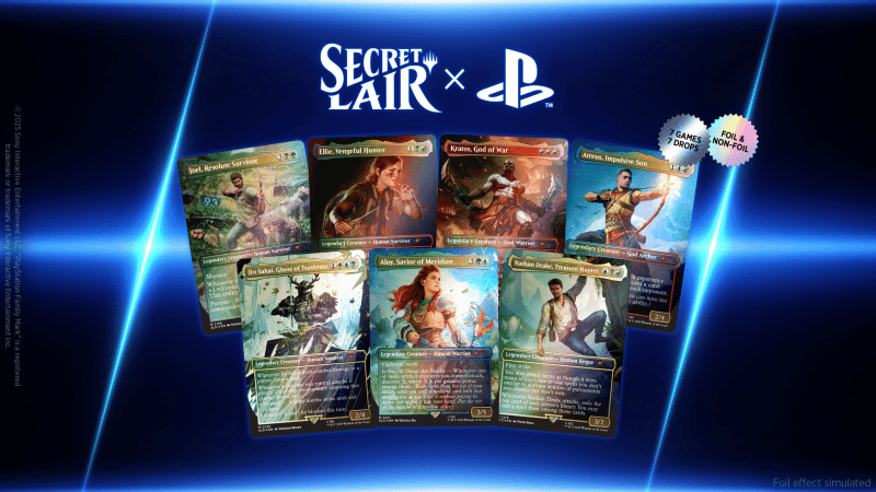 Découvrez en détail la collaboration Magic: The Gathering Secret Lair x PlayStation, qui sortira en octobre