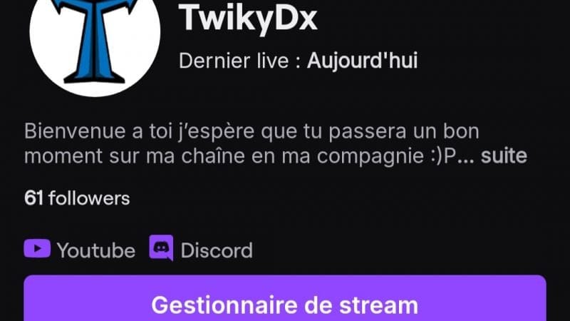 Ma chaîne Twitch