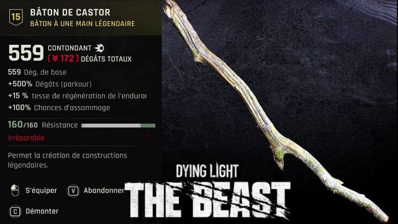 OÙ TROUVER LE BÂTON DE CASTOR - PLAN / Arme légendaire Easter Egg  - DYING LIGHT THE BEAST