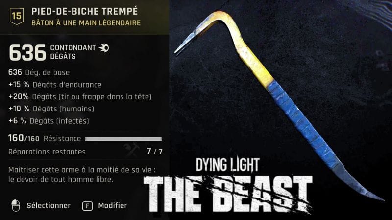 OÙ TROUVER LE PIED-DE-BICHE TREMPÉ - PLAN / Arme légendaire  DYING LIGHT THE BEAST