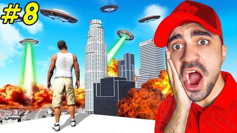 تختيم قراند 5 هجوم الفضائيين على الارض - GTA V