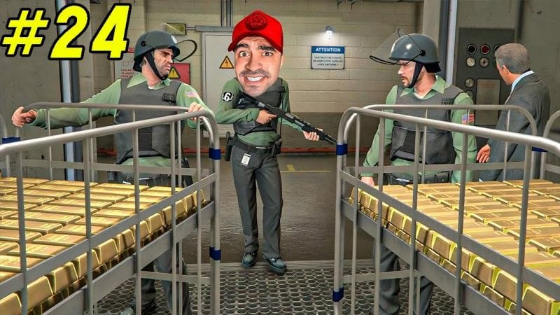 تختيم قراند 5 سرقة اكبر بنك في المدينة ( سرقنا الذهب ) 😱🔥 - GTA V
