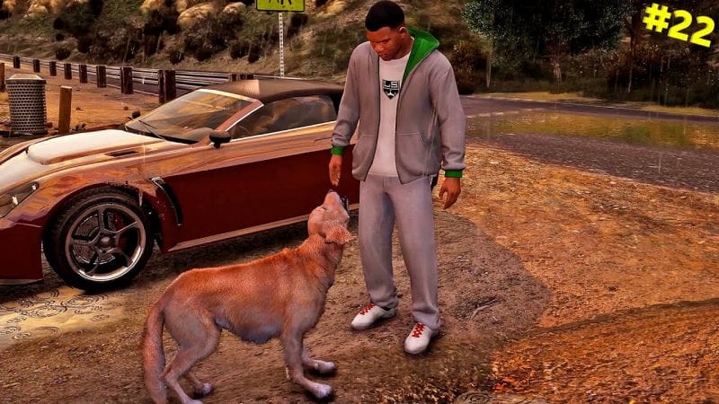 الالتقاء مع الكلب الشبح بمود جرافيك جي تي أي 6 | GTA V Walkthrough with GTA 6 Graphics #22