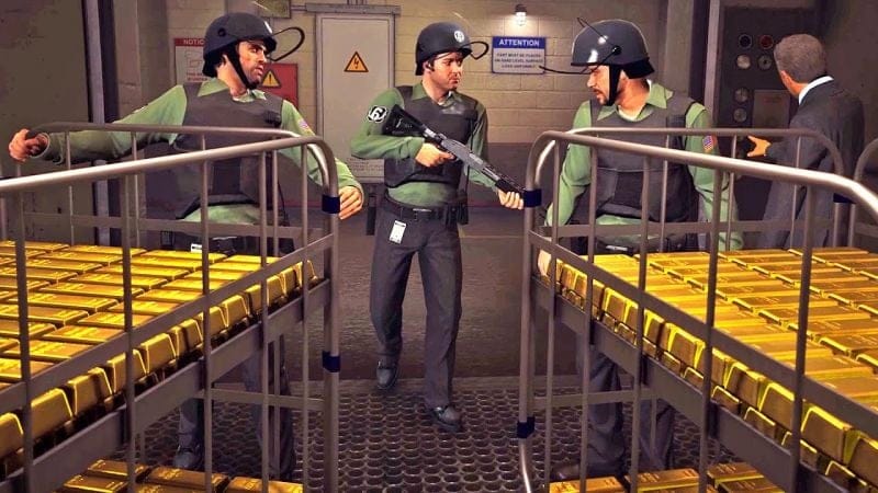 اقتحام البنك المركزي وسرقة أطنان الذهب بمود جرافيك جي تي أي 6 | GTA V with GTA 6 Graphics #45