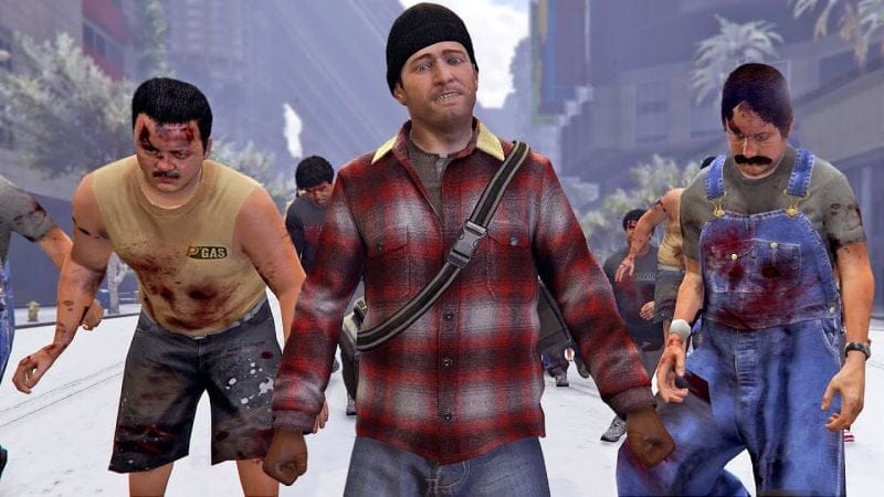 قراند 5 : الهروب من كارثة الزومبي المتجمدة | GTA V Zombies & the ICE AGE