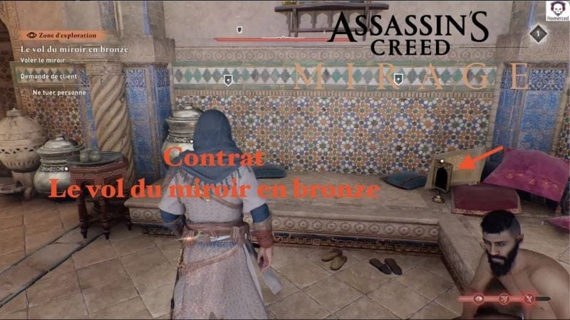 Assassin's Creed Mirage (Fr) - Contrat : Le vol du miroir en bronze - Sans tuer personne -