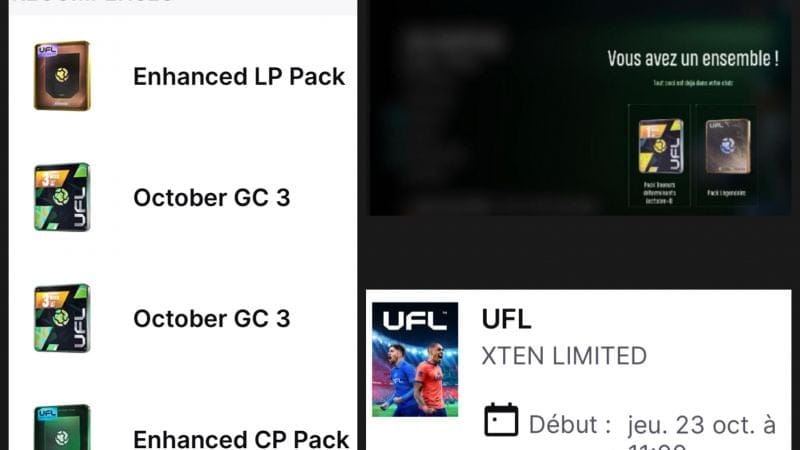 Nouveaux drops Octobre#4 pour UFL