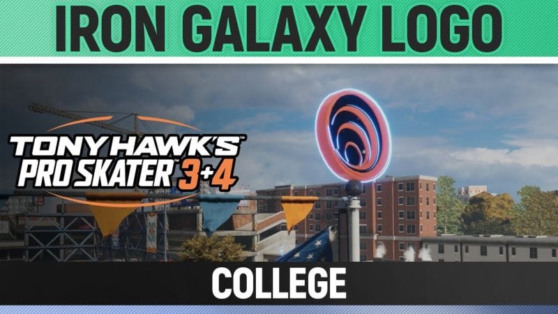 Tony Hawk's Pro Skater 3+4 - College - All Iron Galaxy Logo Location
