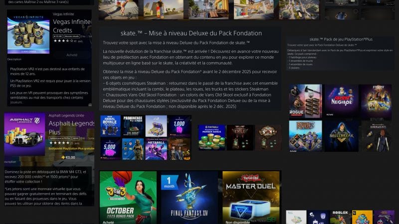 Récapitulatif quasi exaustif des packs PS+
