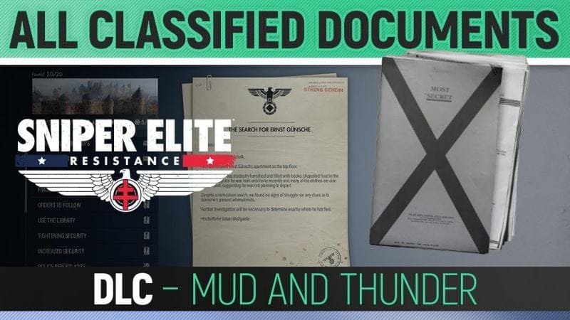 Sniper Elite: Resistance - Mud and Thunder - All Classified Document Locations